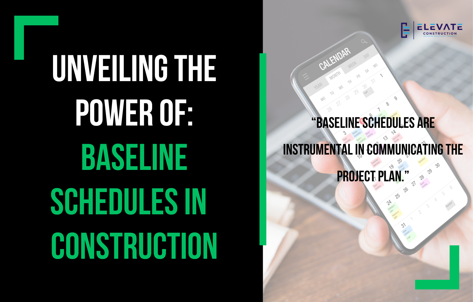 Unveiling the Power of Baseline Schedules in Construction