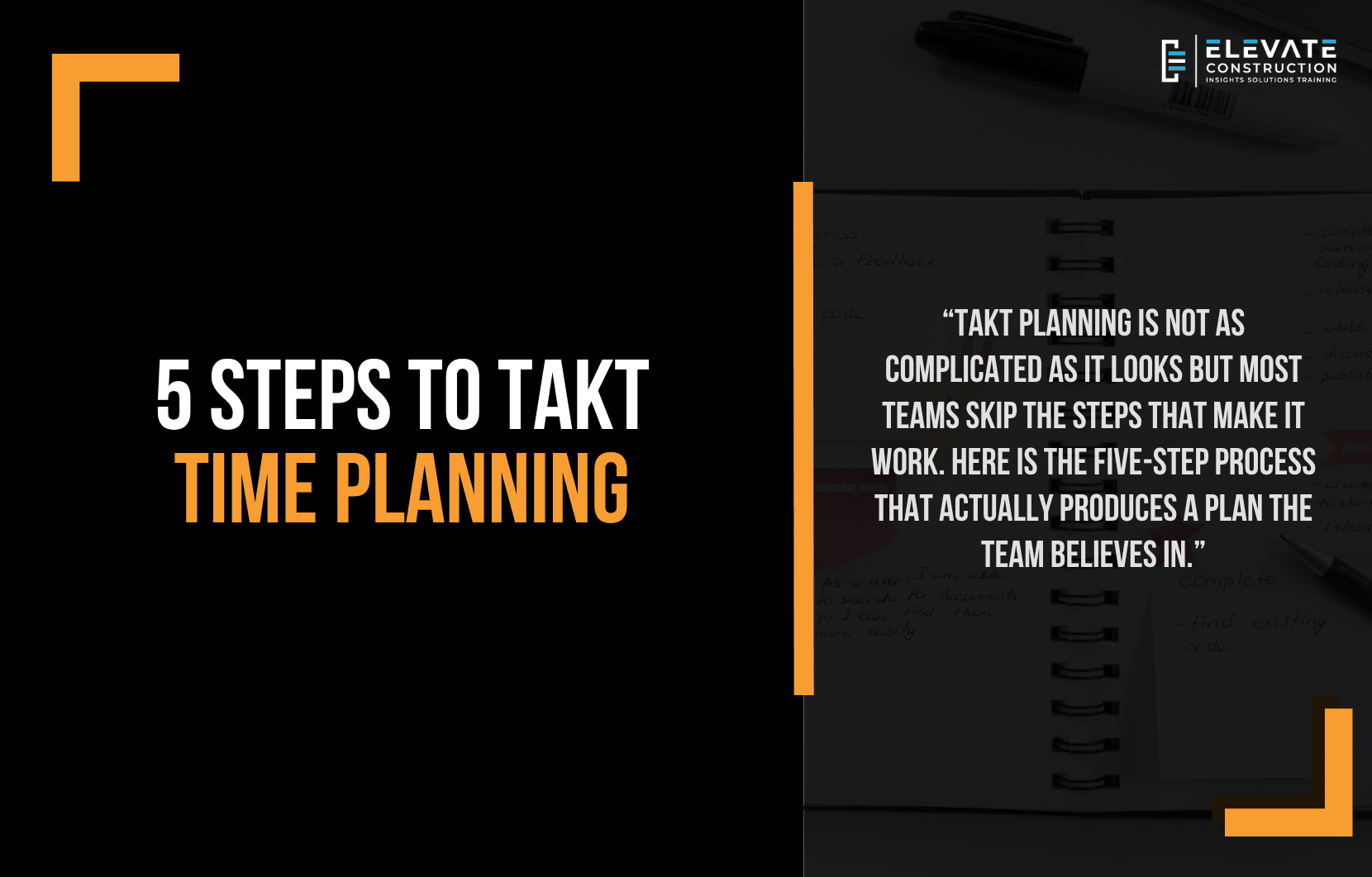 5 Steps to Takt Time Planning