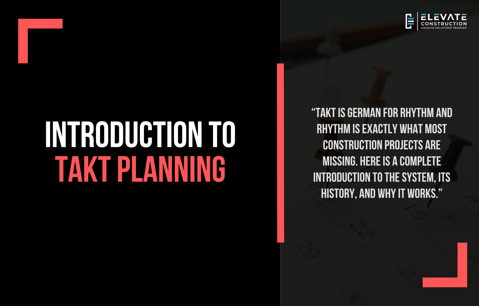 Introduction To Takt Planning