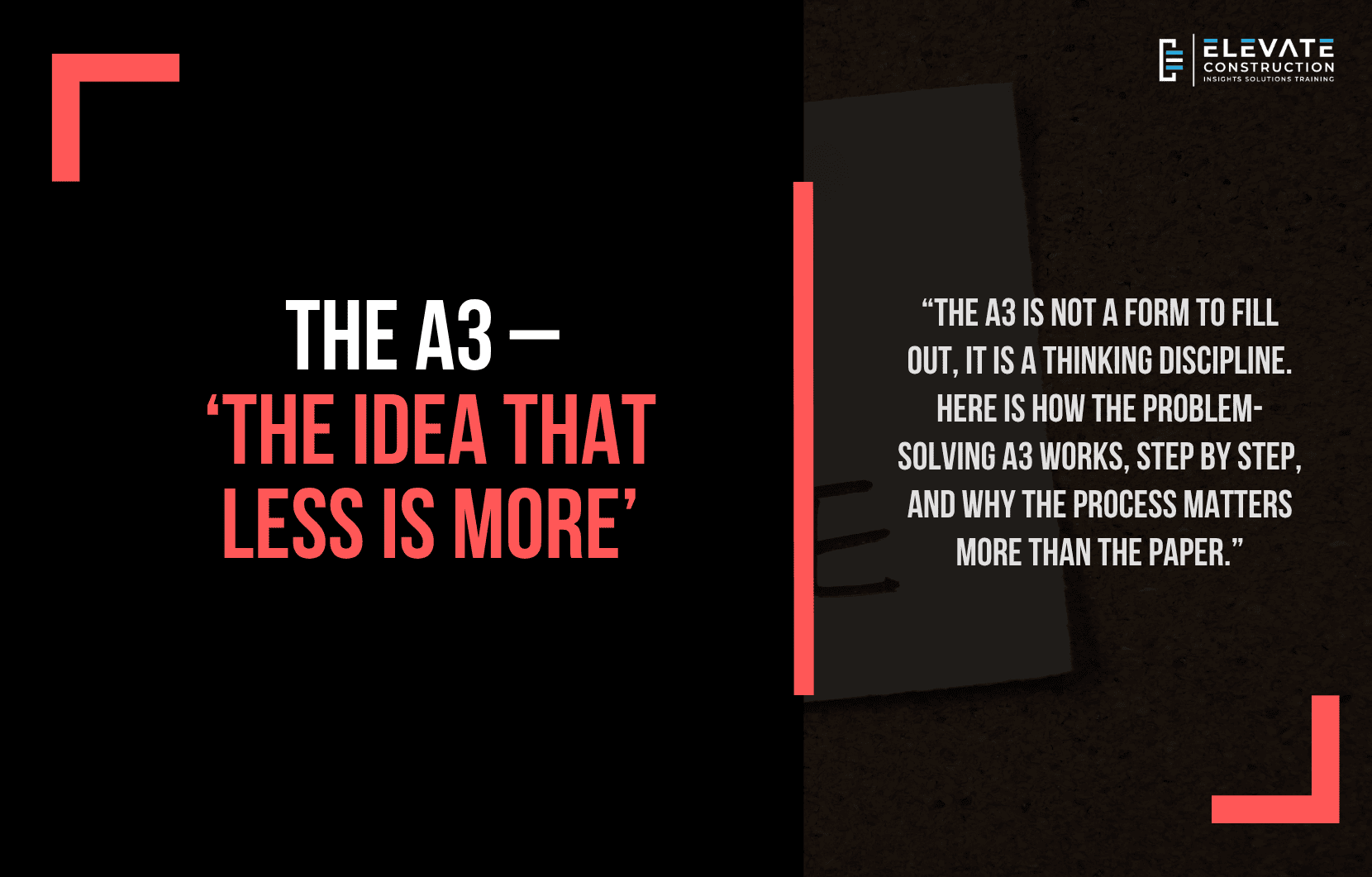 The A3 – ‘The idea that less is more’