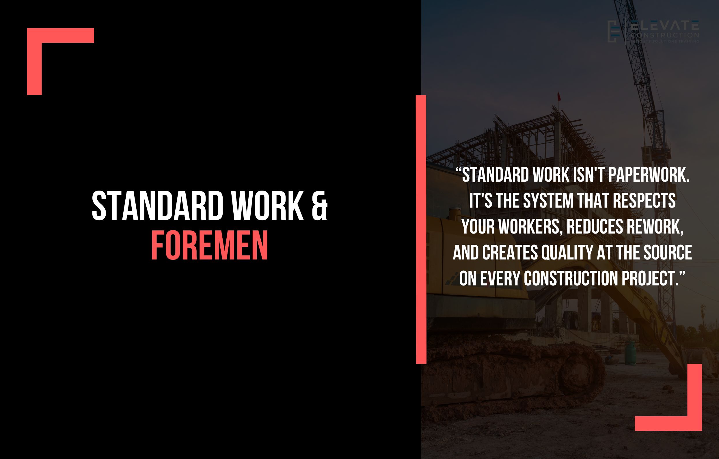 Standard Work & Foremen