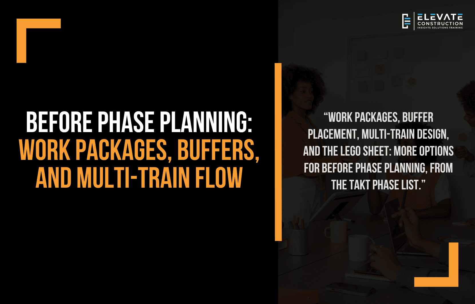 Before phase planning for a Takt phase: zone map with buffers and multiple trains of trades