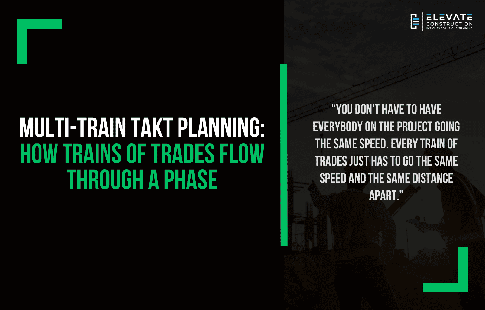 Takt plan showing multiple trains of trades flowing through the interiors phase of a construction project